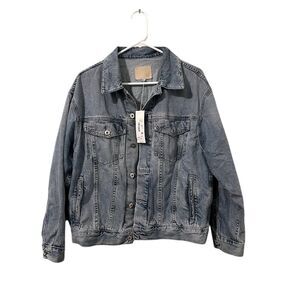 AG Jeans Women's Blue Bomber Denim Jacket Size S Casual Trucker Style